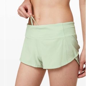 Lululemon mint speed up shorts NWT